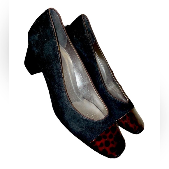 ARA Luftpolster Cap Toe Block Heel Suede Pumps Women’s 8.5 - Picture 1 of 3